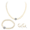 Womens Bride Wedding Jewelry Set Rhinestone Faux Pearl Necklace Bracelet Earring