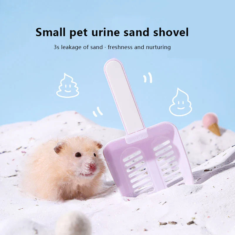 New 1pcs Small Pet Cleaning Tool Hamster Bathtub Shovel Bathing Sand Shovel Excrement Small Scoop Cage Cleaning Accessories