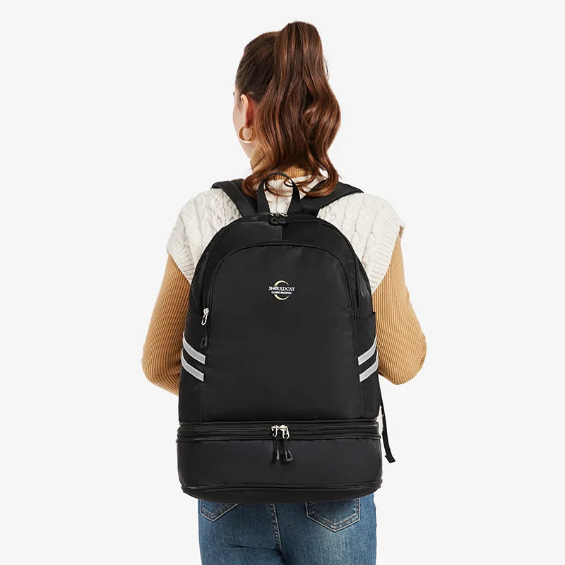 Sports Backpack Men Large Capacity Swimming Beach Male Shoulder Bolsas Shoe Pocket Female Fitness Accessory Travel Women Gym Bag