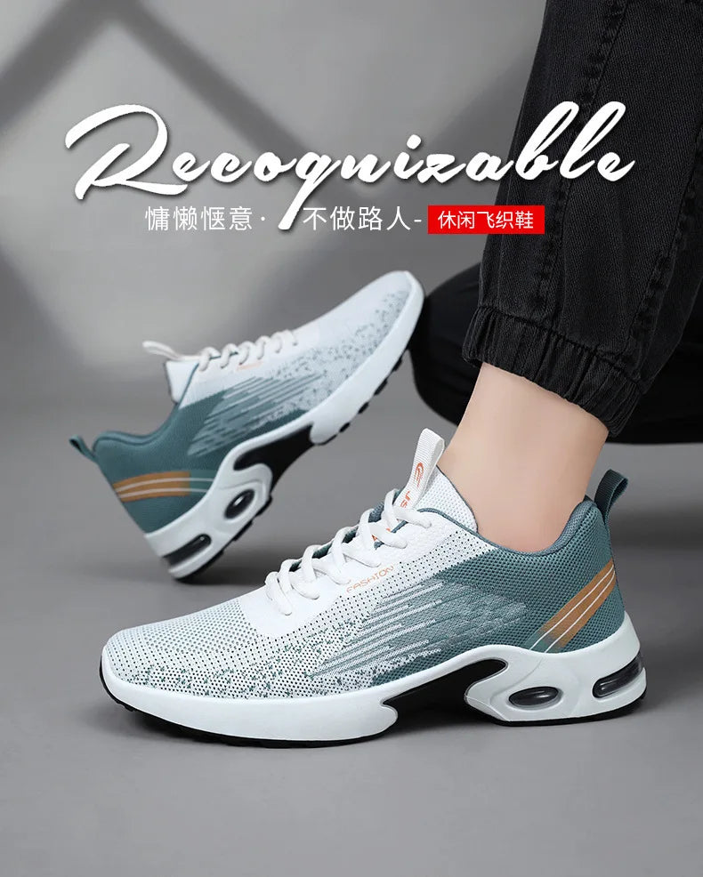 2024 Men's Shoes Spring fashion Soft sole sports single shoes flying woven Casual style men's Running shoes sneakers