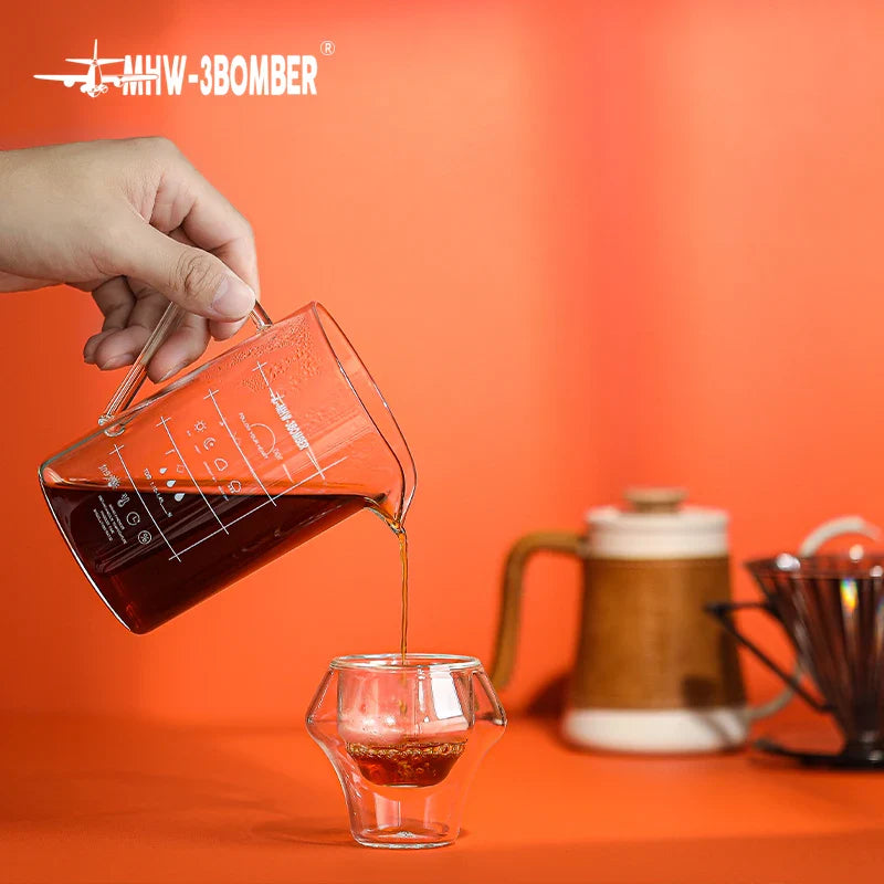 MHW-3BOMBER 360ml Clear Glass Coffee Server Delicate Hand Brew Coffee Accessories Professional Home Barista Cafe Bar Tools