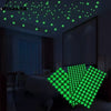 Green Star Luminous Stickers Children's Bedroom Wall Fluorescent Stickers Home Decoration DIY Self-adhesive Dot Stickers