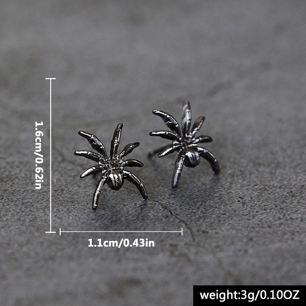 Unique Design Minimalist Gothic Dark Style Metal Black Spider Earrings For Women Piercing Stud Earrings Personality Jewelry