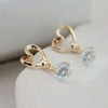 New Fashion Golden Love Heart Cutout Cute Pendant Zircon Earrings For Women Girl Accessories Jewelry Wholesale Small Gifts