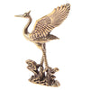 Brass Crane Figurines Bucket Miniatures Desktop Ornaments Tea Pet Living Room Decorations Crafts Accessories Animal Statue Decor