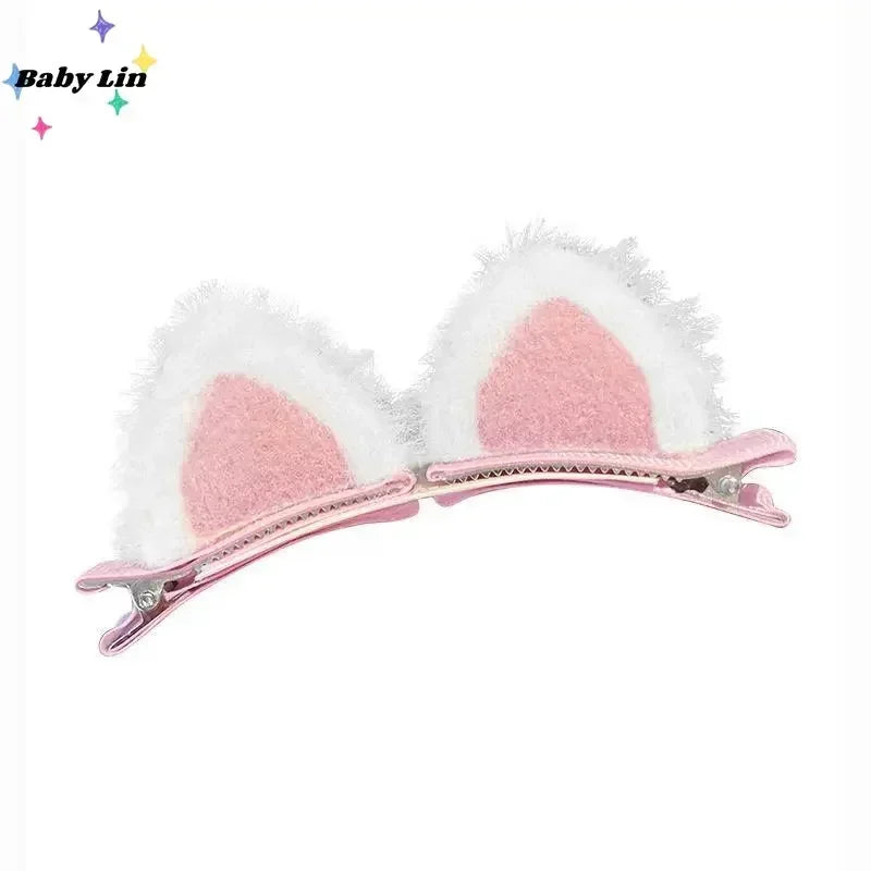 2pcs Cute Ears Hair Clips 3D Rabbit Bear Hair Pin for Baby Girls Kawaii Headwear Little Girls Kids Hair Accessories 2023 NEW