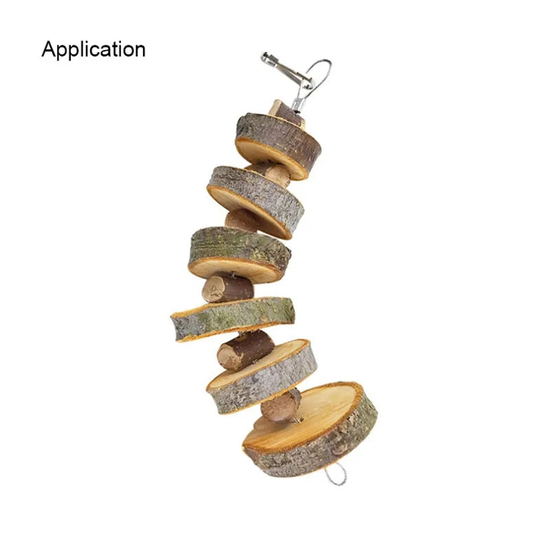 5pcs Apple Chips Grinding Teeth DIY Hamster Toys Wooden Cage Accessories Supplies Amuse Mouse Natural Toy for Small Pets