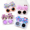 3Pcs/set Kids Cute Solid Dot Hairpin Colorful Heart Sun Glasses Set Girls Boutique Bowknot Hair Clips Children Hair Accessories
