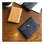 Load image into Gallery viewer, Leather Mini Envelope Change Pocket Simple Buckle Cowhide Large Capacity Card Bag Women's Coin Wallet Bank Card Earphone Bag
