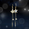 New Trend Star Earth Long Tassel Dangle Earrings For Women Planet Crystal Statement Pendant Earrings Wedding Party Jewelry