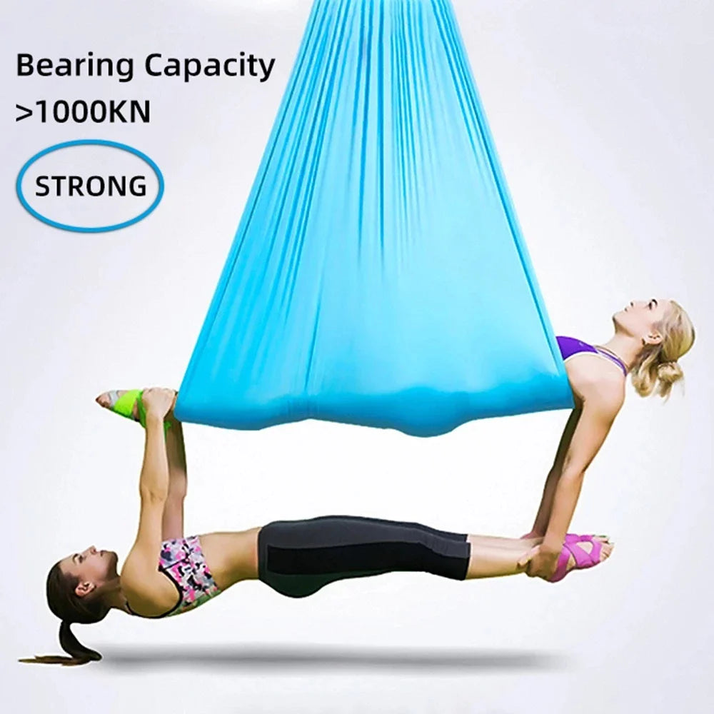 6 Meters Aerial Yoga Hammock Set Home Carabiners Daisy Chain Accessories Medium Elastic Monochrome Sling for Yoga Studio