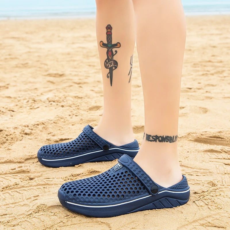 Fashion 2024 New Men's Ladies Summer Sandals Sandals Sandals Breathable Beach Shoes Garden Clogs Size 36-45