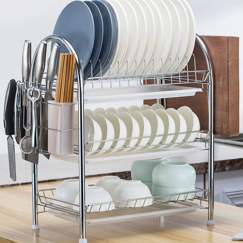 Kitchen Cutlery Storage Box Shelf Plate Tableware Supplies Storage Rack Knife Rack Cupboard Drain Tray Kitchen Household Items