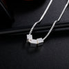 925 Sterling Silver Necklace 18 inches Box chain Simple Square cube triangle Pendant For Women Fashion Jewelry Christmas Gifts