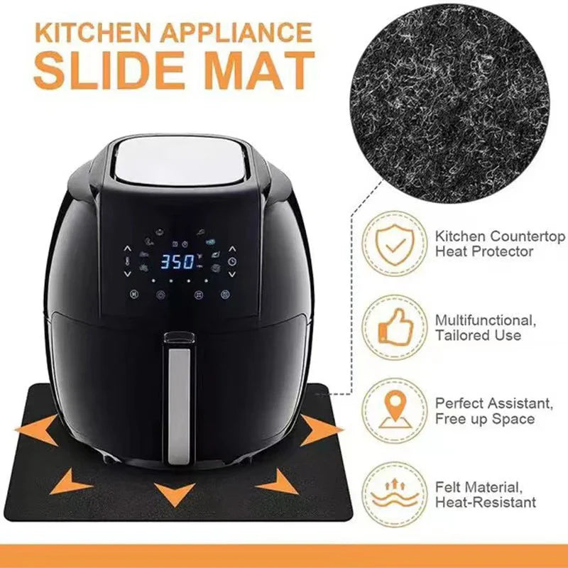 Air Fryer Coffee Maker Heat Resistant Pad Counter Mat Countertop Protector Non-slip Appliance Moving Mat Kitchen Accessories