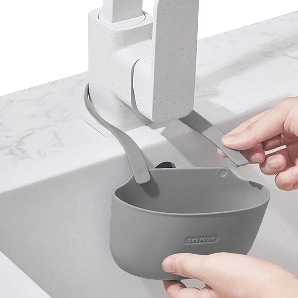 Kitchen Sink Sponge Holder Home Storage Drain Basket Single Layer Hanging Drain Basket Bag Bathroom Kitchen Accessories