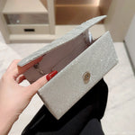 Load image into Gallery viewer, Ladies Glitter Silver Clutch Bag Envelope Evening Bag Fashion Elegant Long Purse Women Chain Shoulder Bags Wedding Party Handbag
