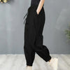 Lady Harem Pants Loose Drawstring Pockets Streetwear Deep Crotch Ankle Banded Aesthetic Lady Cargo Trousers Women Clothing