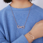 Load image into Gallery viewer, Custom Name Necklace Personalized   Gold Silver Stainless Steel  Infinity Pendant Friendship Necklace Jewelry Best Friend Gift
