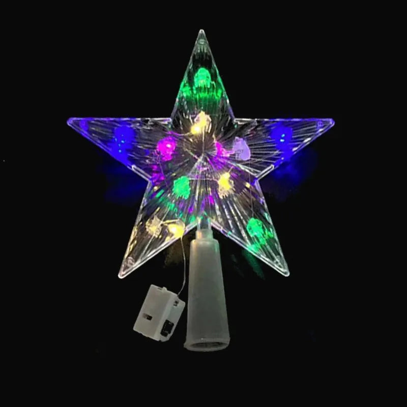 Merry Christmas Decoration LED Star Light Christmas Tree Pendant Ornaments for Home Decor Navidad New Year 2025 Gift Accessory