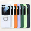 Original Ring Holder Case for Samsung Galaxy Z Flip 6 5 4 3 ZFlip Z Flip5 Flip6 PC Ultra Thin Slim Mat Shockproof Foldable Cover