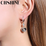 Load image into Gallery viewer, CHSHINE 925 Sterling Silver Black Rose Flower Earrings for Women's Wedding Gifts Fashion Jewelry
