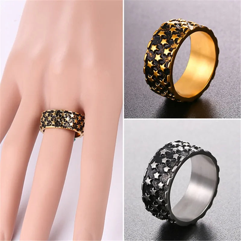 Fashion Stainless Steel Star Ring for Men Women Lovely Cute Daily Jewlery Accessaries Hot Sale Birthday Party Jewlery Gifts