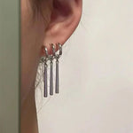 Load image into Gallery viewer, 1Pair One Piece Zoro Anime Earrings Women Men Cosplay Earrings Piercing Jewelry Fashion Fake Triple Earring Dangle Long Earing
