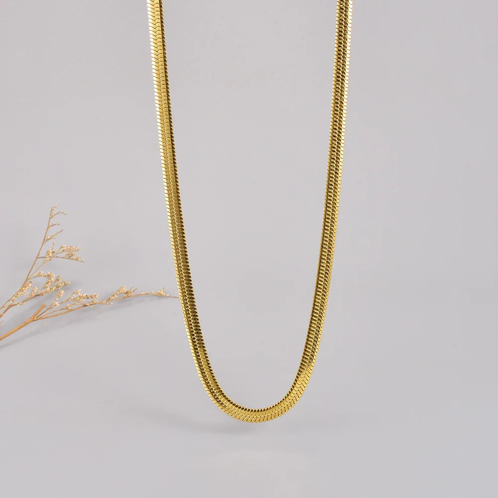 Stainless Steel Necklace Jewlery Not Fade Gold Color For Women Jewelry