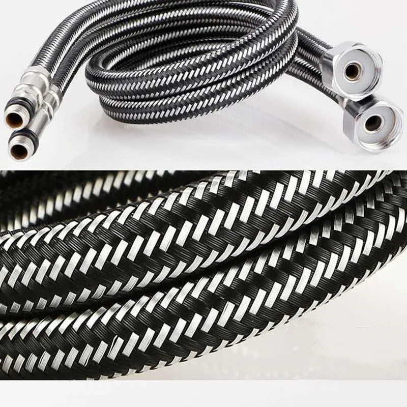 Faucet accessories 2PCS 60cm stainless steel nylon braided hose bathroom heat-resistant faucet basin sink kitchen hose G1/2 G3/8