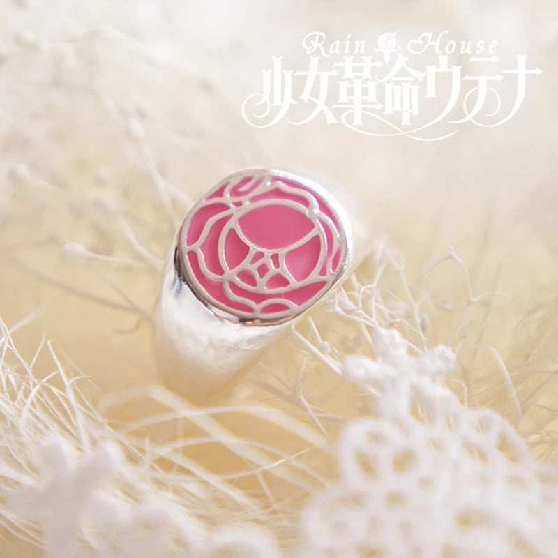 Anime Tenjo Utena Cosplay Ring Unisex Adjustable Opening Couple Rings Jewelry Accessories Gifts