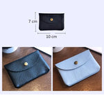 Load image into Gallery viewer, Leather Mini Envelope Change Pocket Simple Buckle Cowhide Large Capacity Card Bag Women's Coin Wallet Bank Card Earphone Bag
