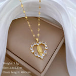 Load image into Gallery viewer, Fashionable and Charming Virgin Mary Love Micro-set Necklace, Classic and Versatile Stainless Steel Gorgeous Clavicle Chain
