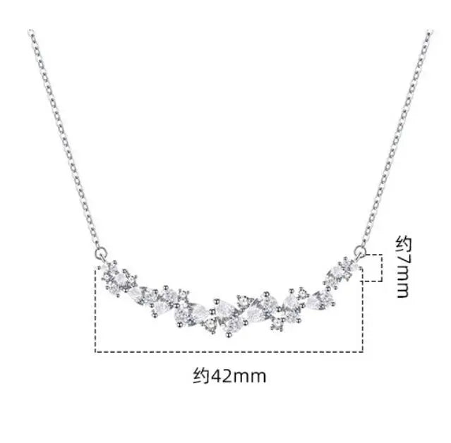 Moissanite Necklace for Woman Wedding Fine Jewelry 925 Sterling Sliver Plated 18k White Gold Necklace Colar de Prata