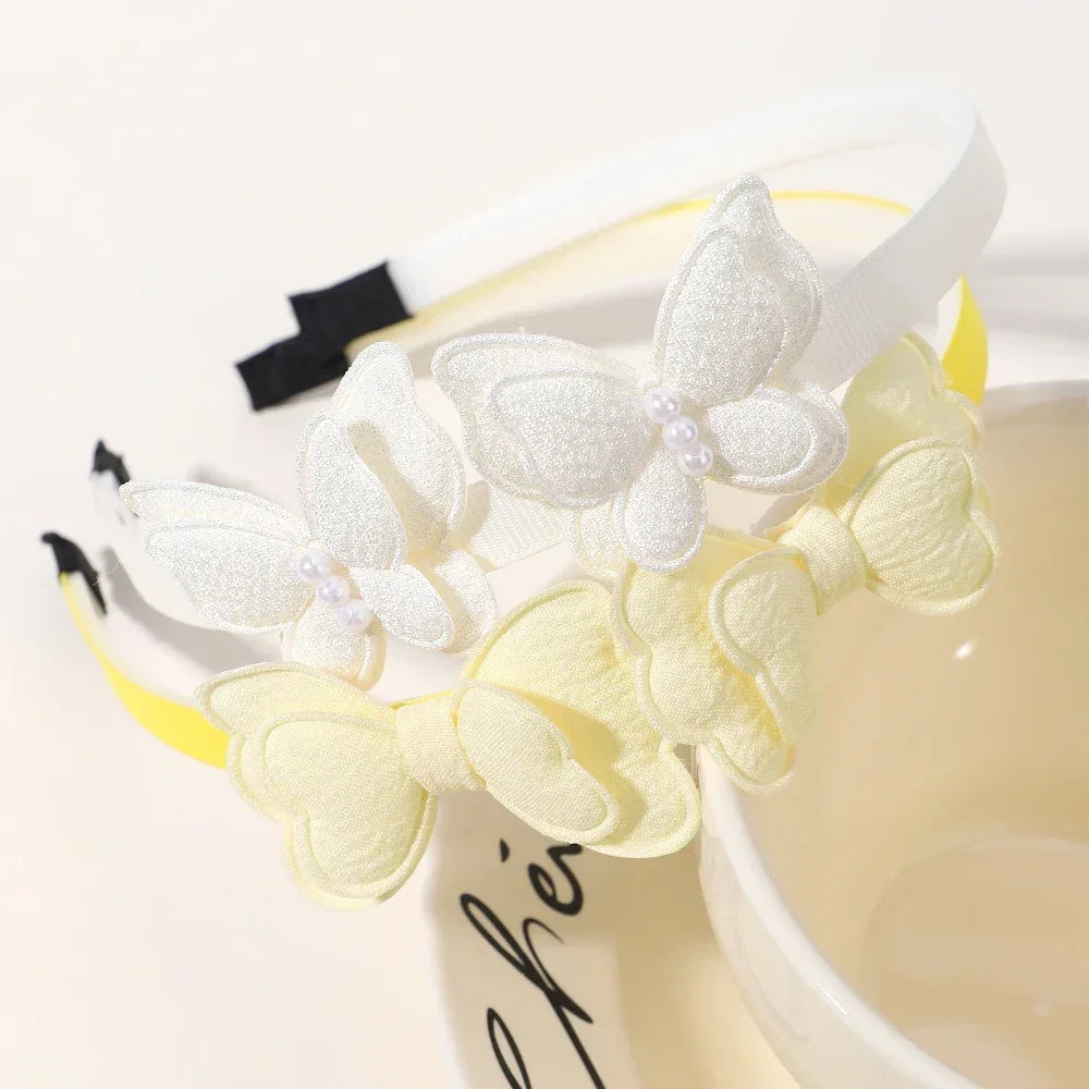 2Pcs/lot Butterfly Hair Bands Hair Hoop for Baby Girl Lovely Children's Headband Cute Bows Kids Headwear Hair Accessories Gift