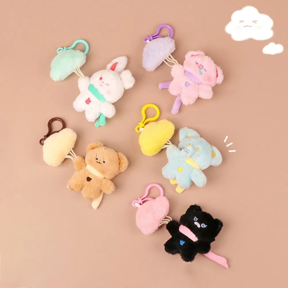 Cloud Balloon Plush Keychain Pet Cat Plush Doll Keyring Lovely Soft Plush Pendant Kids Gifts Accessories