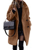 Wool Blend Overcoat Coat Women Faux Fleece Shaggy Solid Casual Streetwear 2024 Autumn Winter Fashion Single-breasted Plush Coat