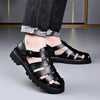 Summer Gladiator Sandals New Breathable Casual Men Genuine Leather Sandals Hollow Beach Shoes Men Black Sizes 38-48 Men sandals