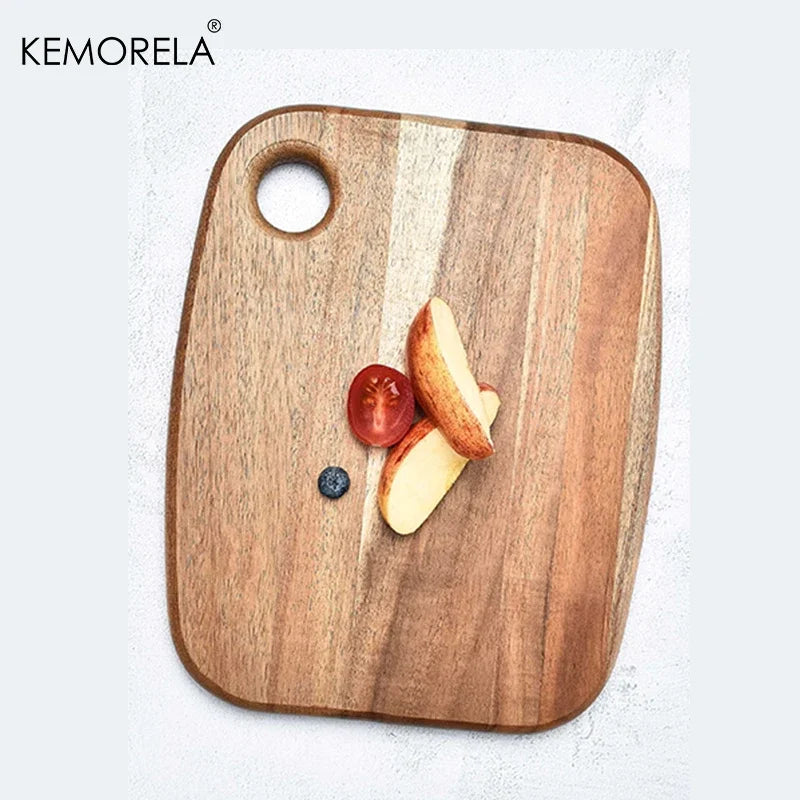 1PC Acacia Wood Cutting Board Home Kitchen Vegetable Meat Cutting Board Fruit Cutting Board Outdoor Camping Portable Accessories