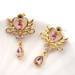 Load image into Gallery viewer, Anime Sailor Moon Charms Crystal Pendant Earrings Gold Color Zircon Women Ear Nails for Girl Jewelry Accessories Party Gifts
