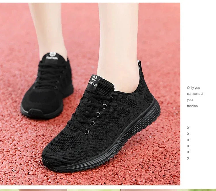 Women Casual Shoes Fashion Breathable Walking Mesh Flat Shoes Sneakers Women 2024 Gym Vulcanized Shoes White Female Footwear