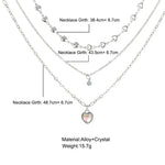 Load image into Gallery viewer, Senior Love Heart Star Multi-layered Crystal Pendant Necklace for Women Charm Gold Color Stainless Steel Choker Chain Jewelry
