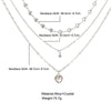 Senior Love Heart Star Multi-layered Crystal Pendant Necklace for Women Charm Gold Color Stainless Steel Choker Chain Jewelry