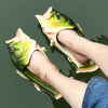 Open Toe Funny Male's Footwear Women's Fish Slippers Outdoor Couples Family Cartoon Animal Flip flops Plus Size 46 47 Man Shoes