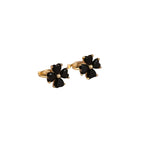 Load image into Gallery viewer, New Arrival Stud Earrings Fashion Plant Metal Women Trendy Korean Elegant Black Four-leaf Flower Light Luxury Elegant Jewelry
