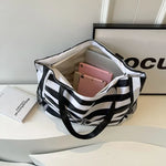 Load image into Gallery viewer, Korean Ins Style Art Contrast Waterproof Canvas Tote Bag Large Capacity Shoulder Lazy Shopping Beach Bag bolsas para mujeres
