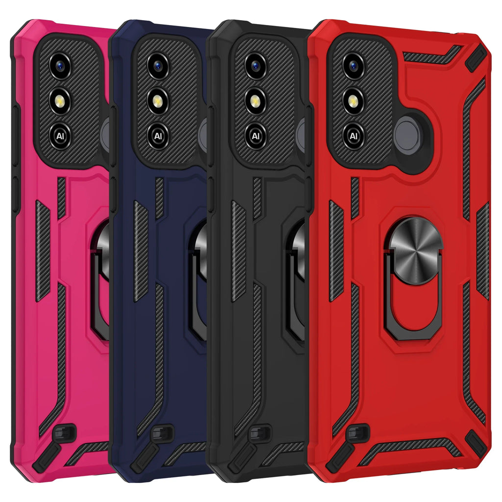TPU PC Shockproof Combo Hybrid Kickstand Cover Fundas for ZTE Blade A53 A52