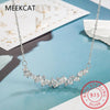 Moissanite Necklace for Woman Wedding Fine Jewelry 925 Sterling Sliver Plated 18k White Gold Necklace Colar de Prata