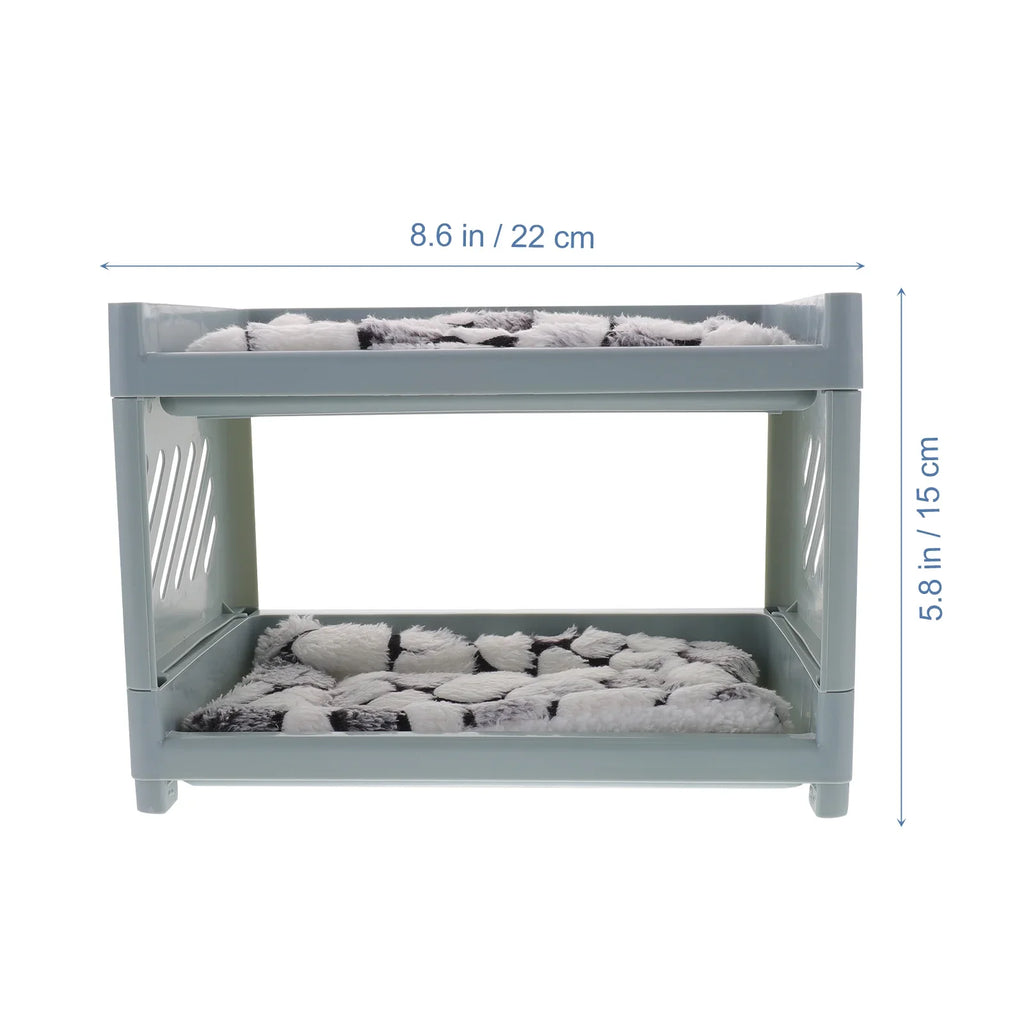 Hamster Guinea Pig Bed Bunny Accessory Supply Double-layer Chinchilla Small Animals Rabbit Cage Bunk Plush Wear-resistant Pet