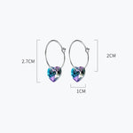Load image into Gallery viewer, Anglang Heart Gradient Blue Purple Crystal 925 Sterling Silver Hoop Earrings for Women Female Trendy Party Fine Jewelry YEA365
